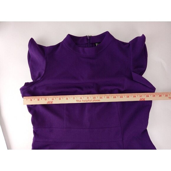 7th Avenue Womens Top Purple Flutter Sleeve Blouse Asymmetrical Hem Size L - Picture 4 of 12